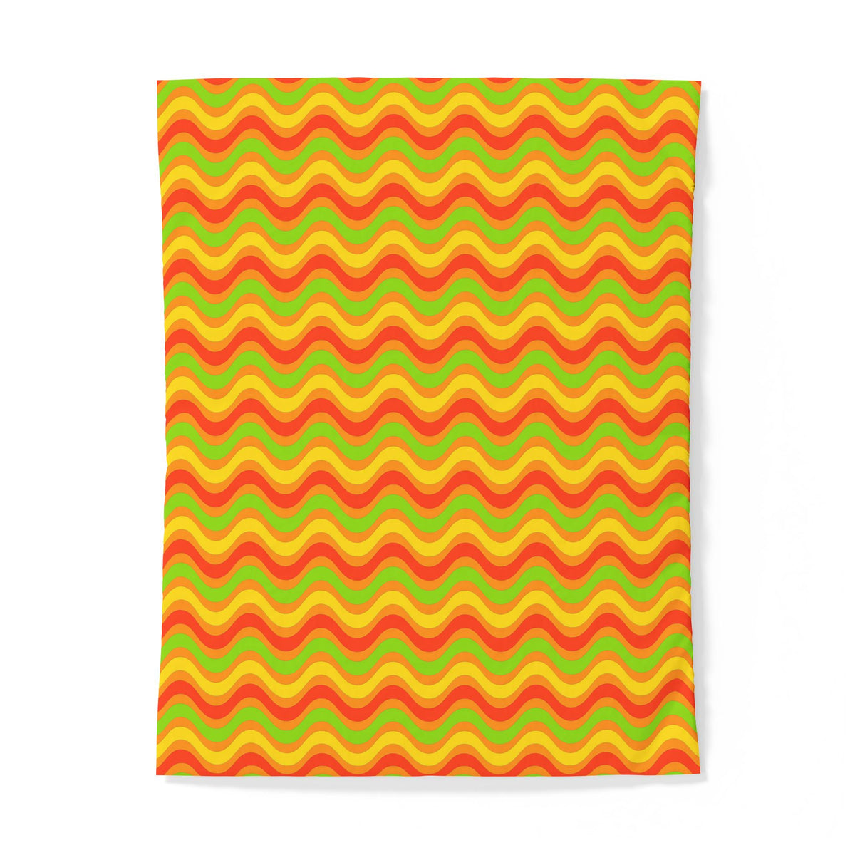 Wide Wave Interference Cotton Duvet Cover – Hot Citrus