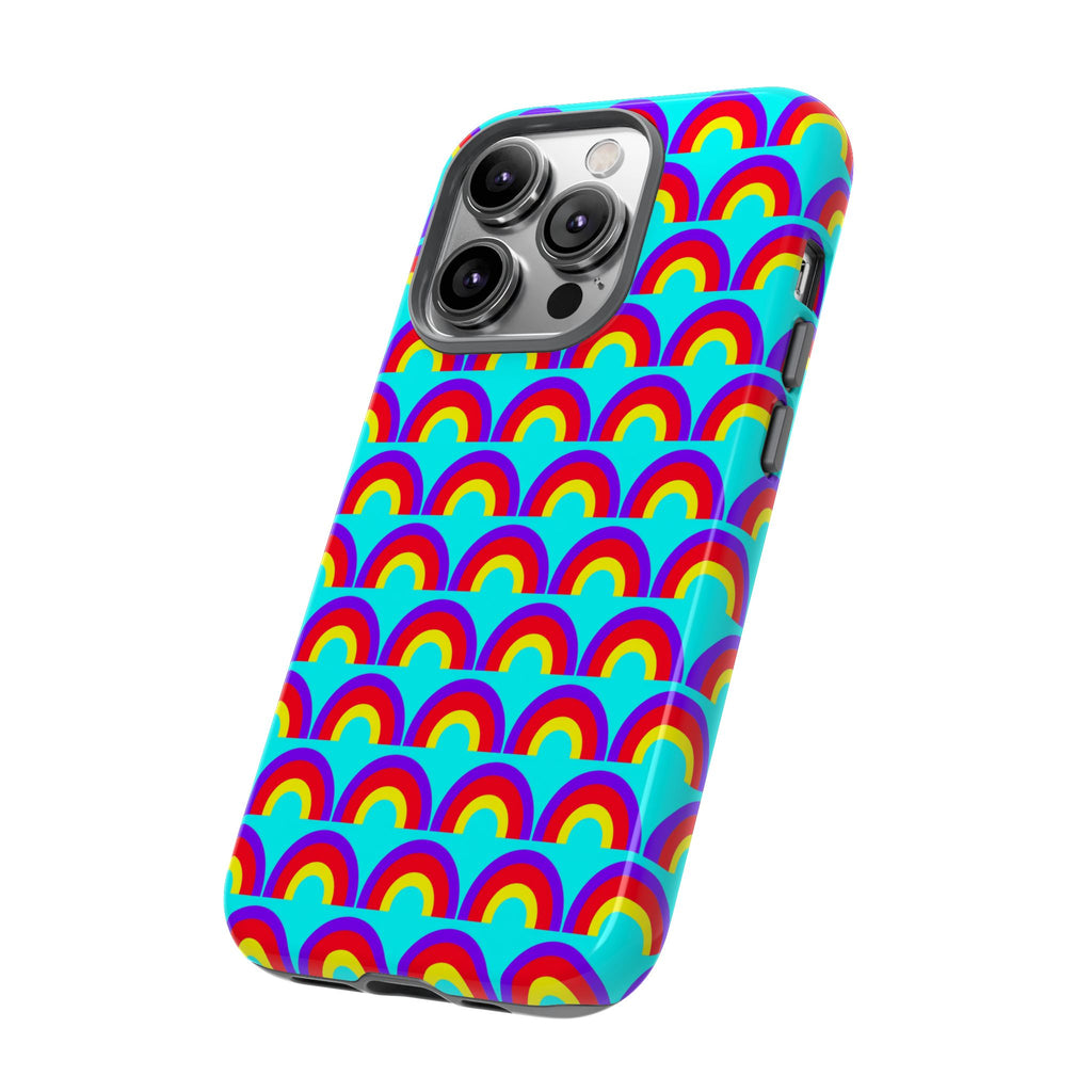 Chromatic Scallop Ripple Tough Phone Case – Op-Art Scallops Pattern