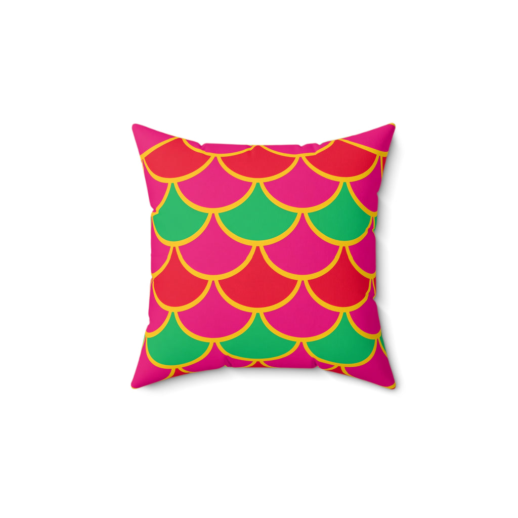 Big Jewel Scales II Faux Suede Cushion – Scale Geometric Pattern