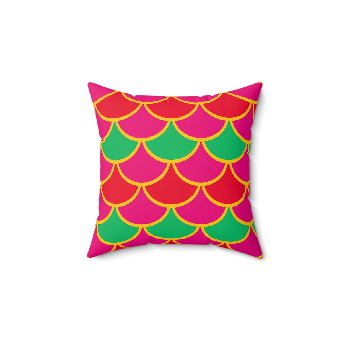 Big Jewel Scales II Faux Suede Cushion – Scale Geometric Pattern