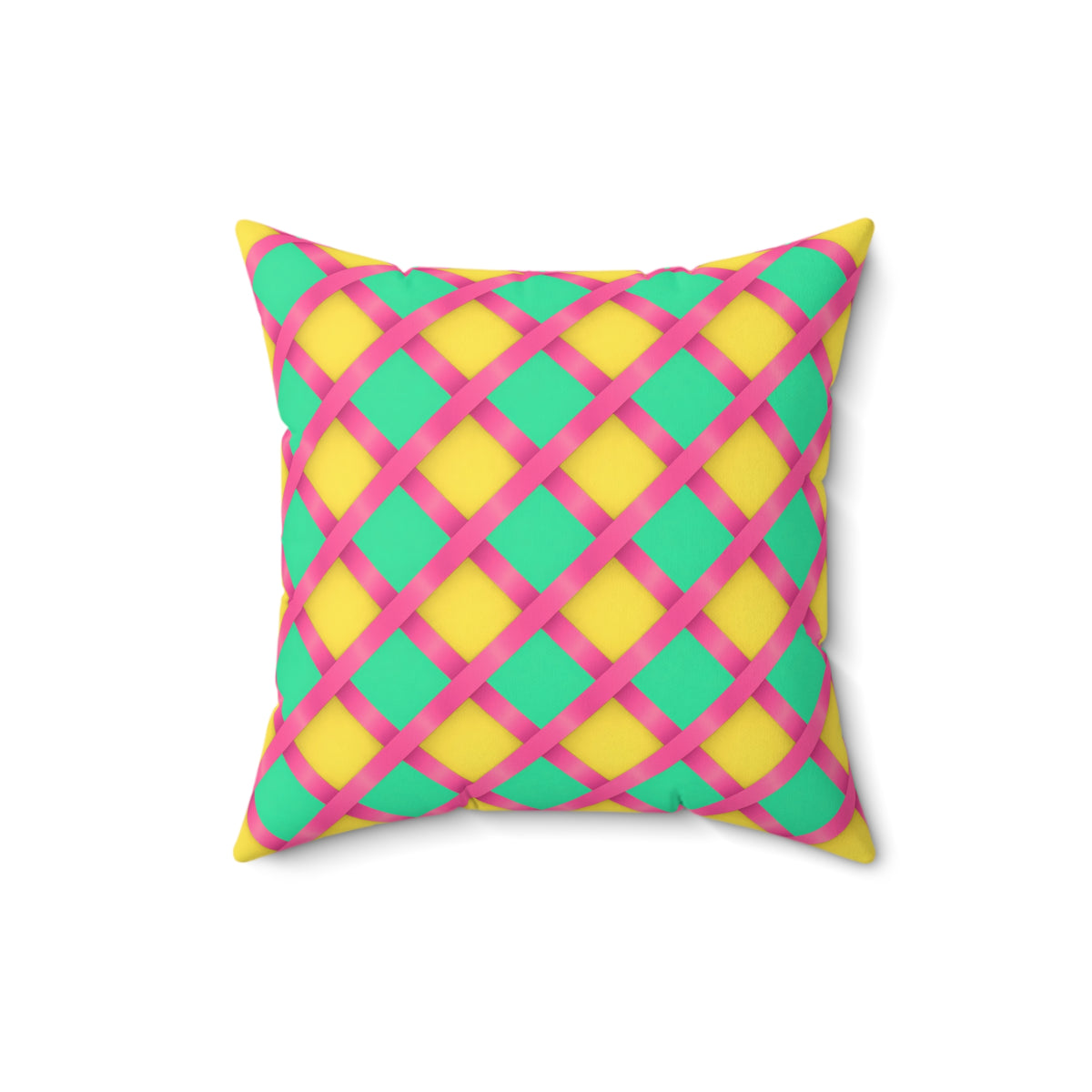 Broad Gold Diamond Trellis Faux Suede Cushion – Candy Christmas