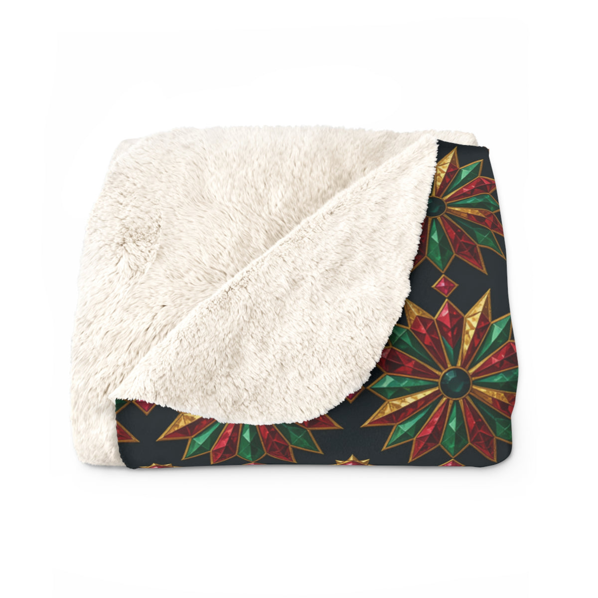 Starburst Medallions Sherpa Fleece Blanket – Kaleidoscopic Pattern
