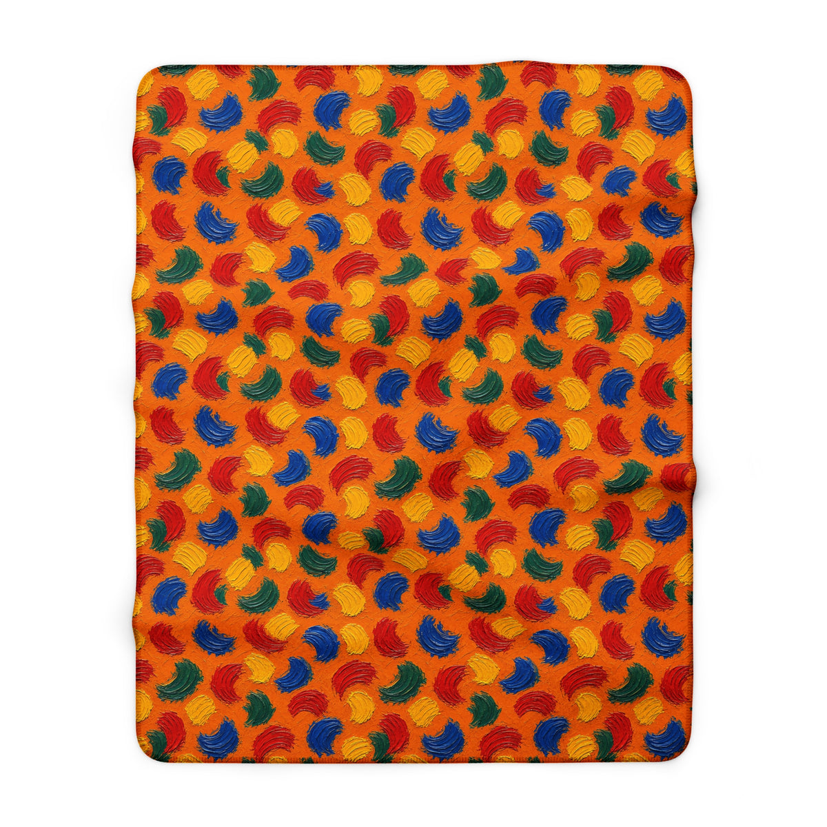 Impasto Swipe Field Sherpa Fleece Blanket – Expressionist Brushstroke Abstract Pattern