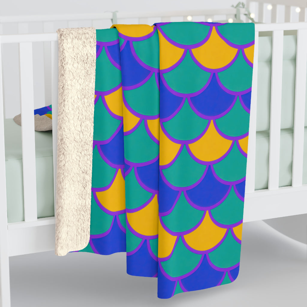 Big Jewel Scales II Sherpa Fleece Blanket – Peacock Jewel