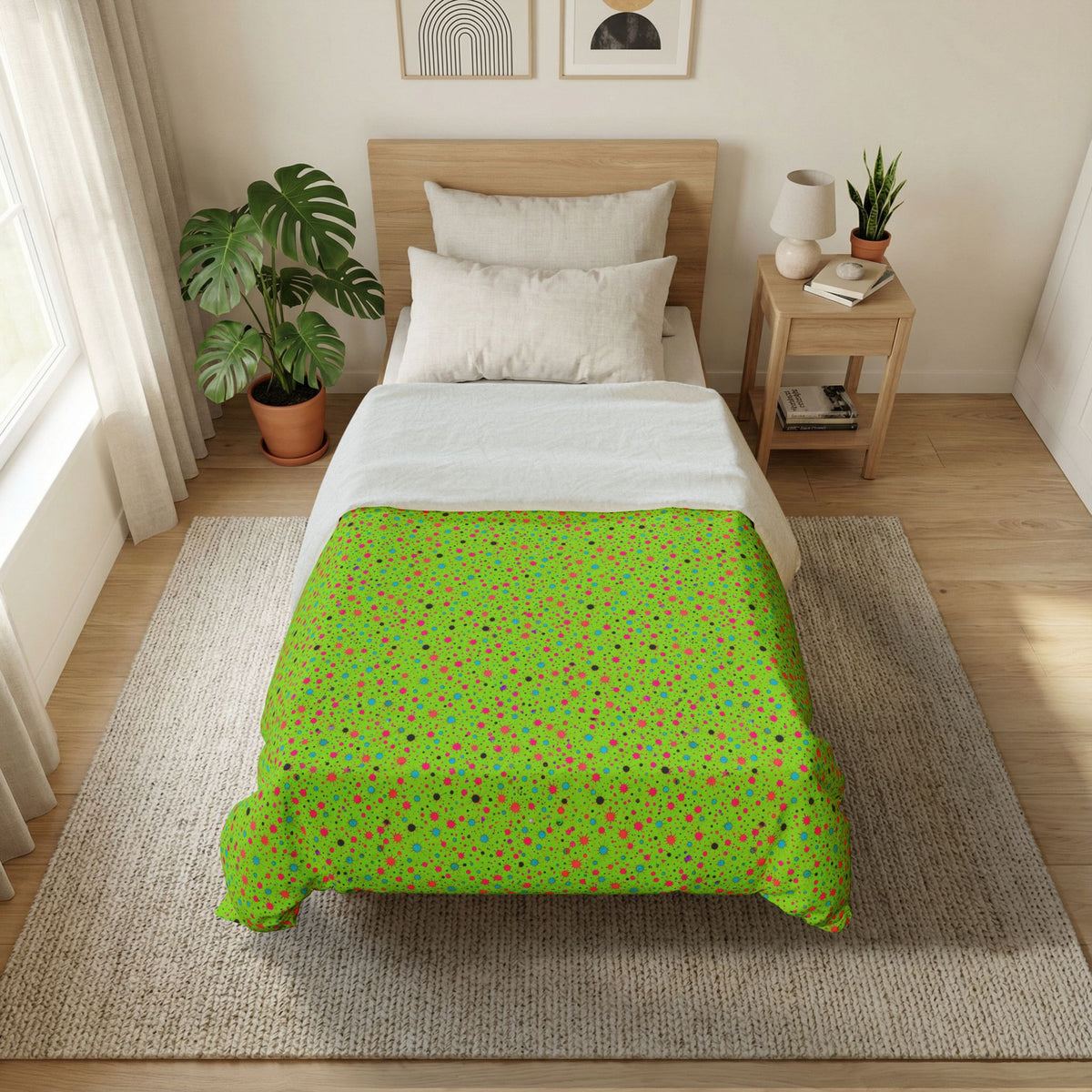 Confetti Spatter Cotton Duvet Cover – Tropical Punch