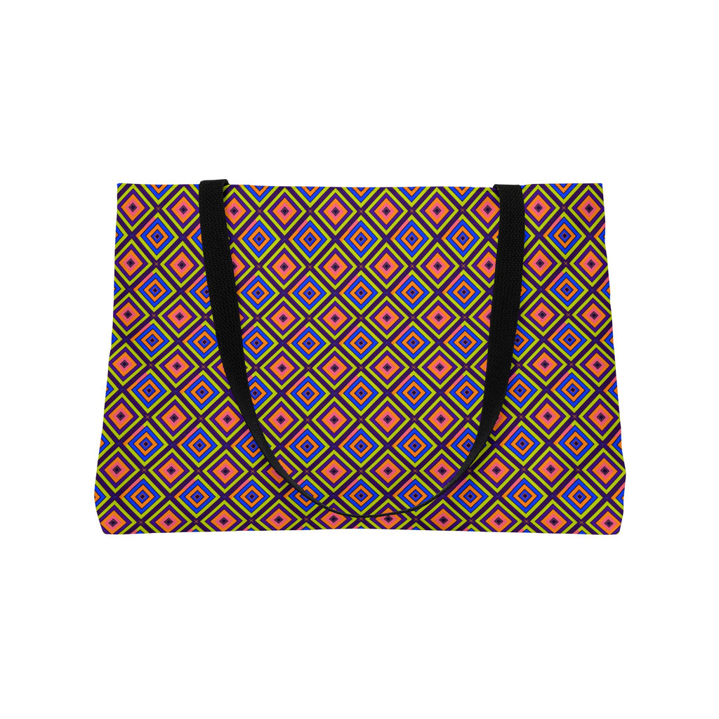 Diamond Ripples Weekender Tote Bag – Op-Art Pattern