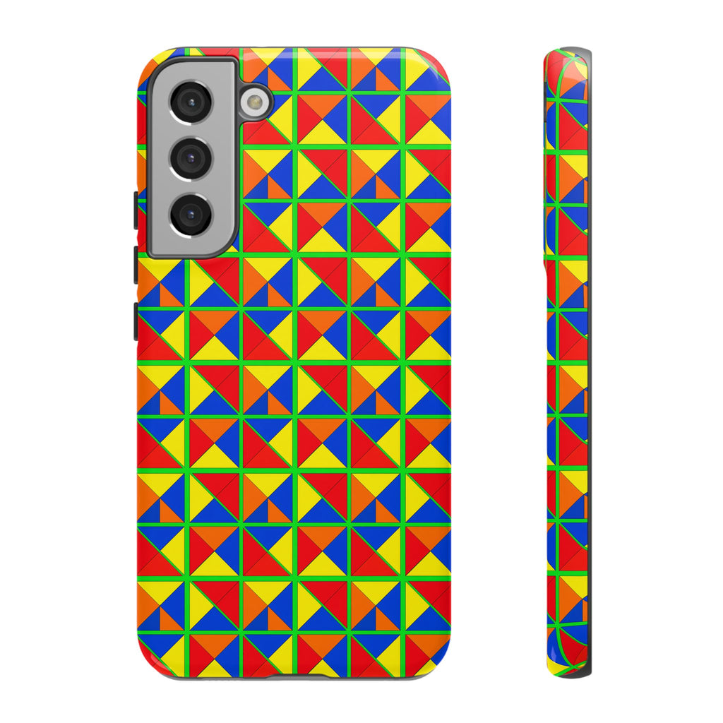 Split Square Fiesta Tough Phone Case – Cubist Geometric Pattern