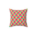 Giant Faceted Cubes II Faux Suede Cushion – Candy Christmas