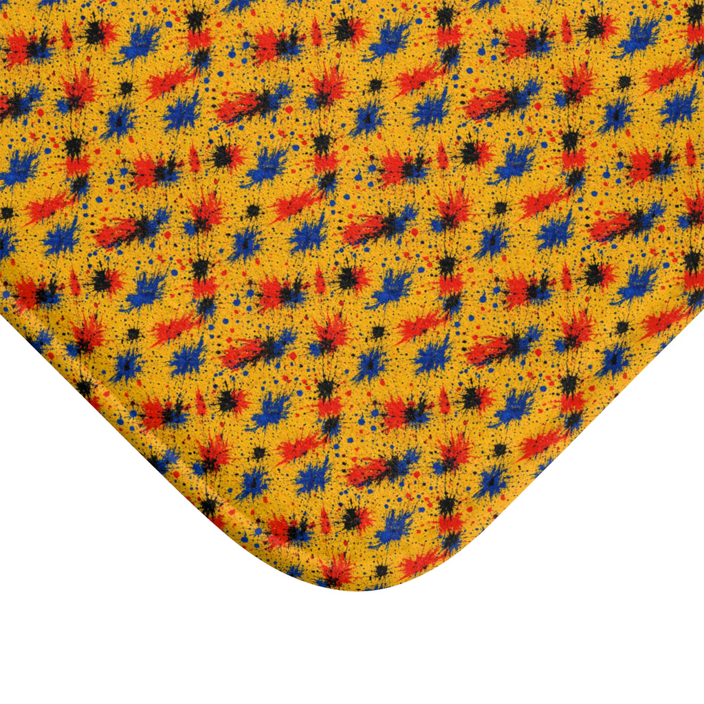 Dragged Smears Bath Mat – Action-Painting Abstract Pattern