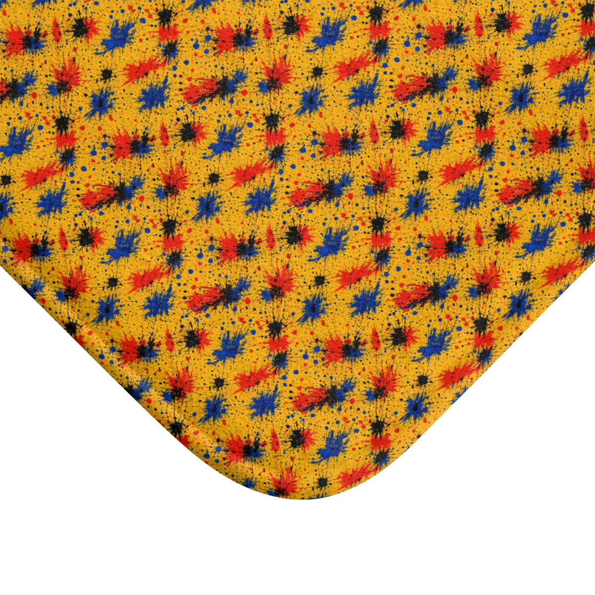 Dragged Smears Bath Mat – Action-Painting Abstract Pattern