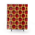 Big Gold Ring Weave Shower Curtain – Liquid Chrome Weave Pattern