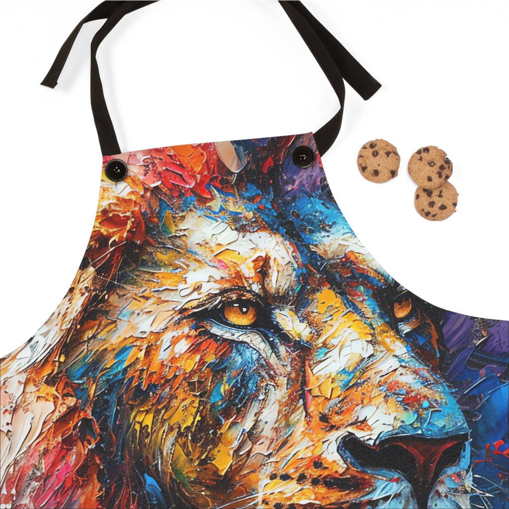 Rainbow Lion Apron – Expressive Painterly Art