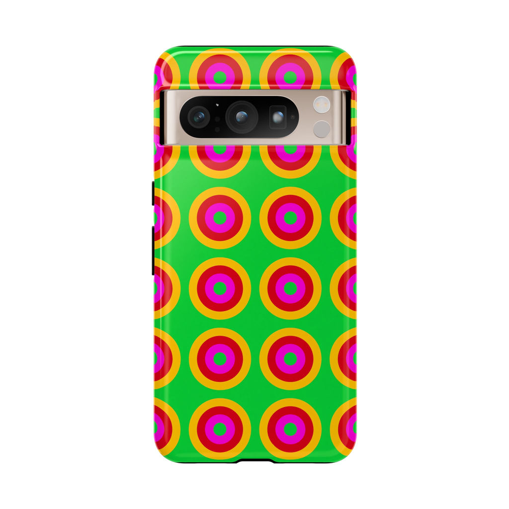 Giant Op-Art Jewel Rings Tough Phone Case – Op-Art Concentric Circles Pattern