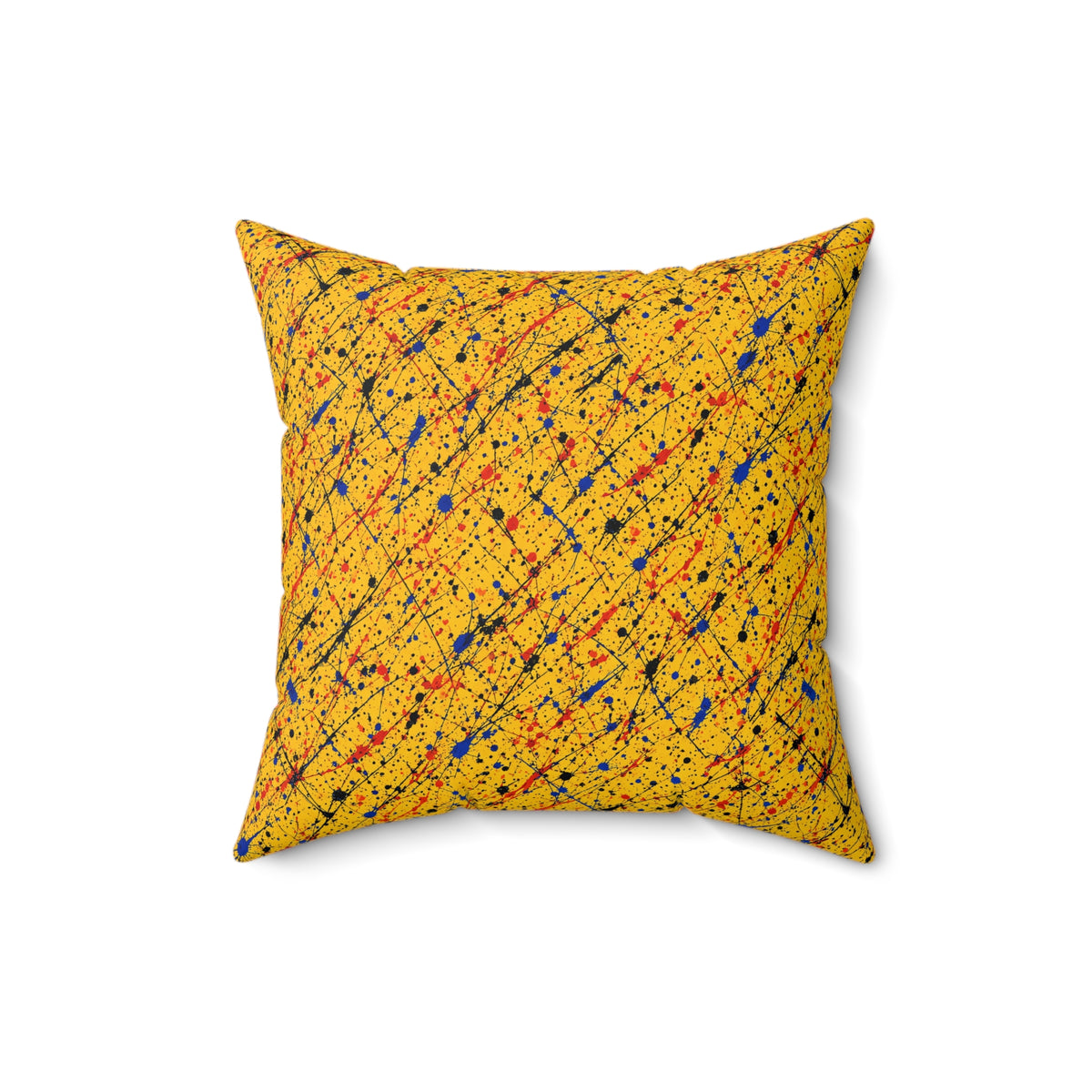 Flick Lines Faux Suede Cushion – Action-Painting Abstract Pattern