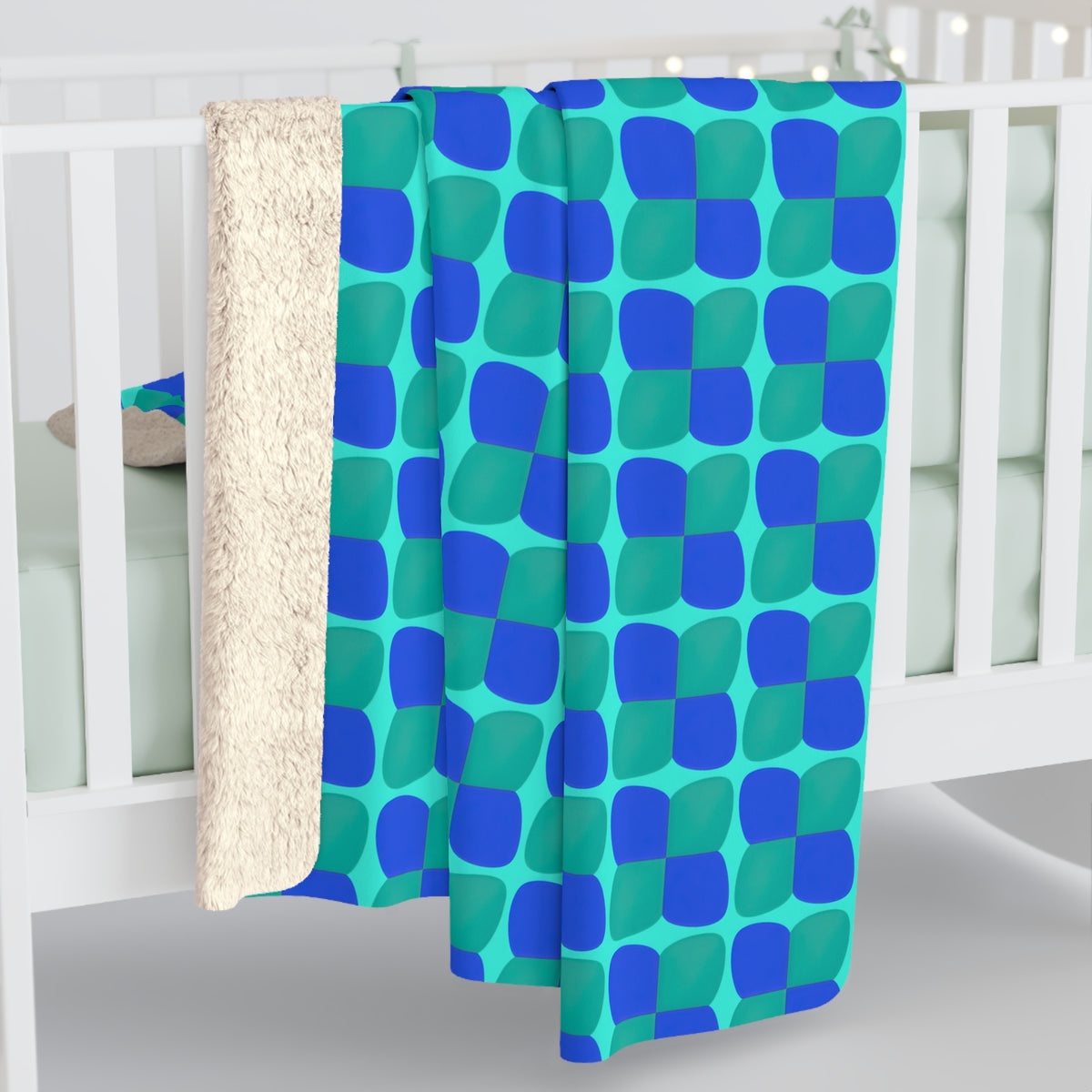 Bold Bulge Checker Sherpa Fleece Blanket – Ocean Jewel