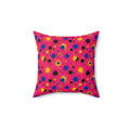 Pink Ground Splash Faux Suede Cushion – Ink Splash Pattern