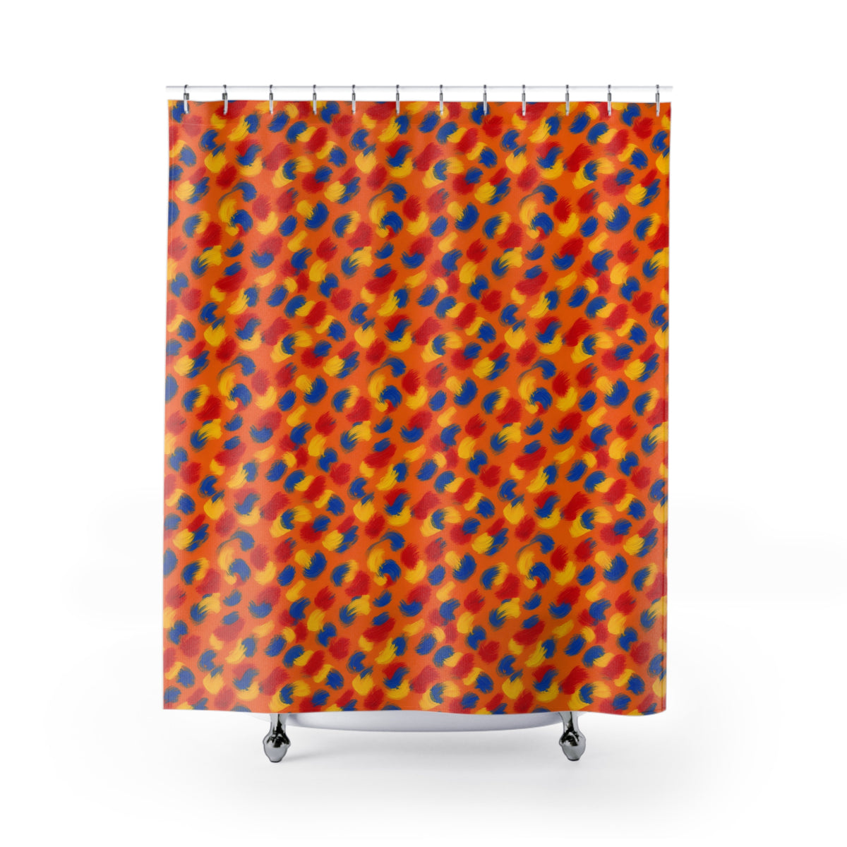 Wet Stroke Blends Shower Curtain – Expressionist Brushstroke Abstract Pattern