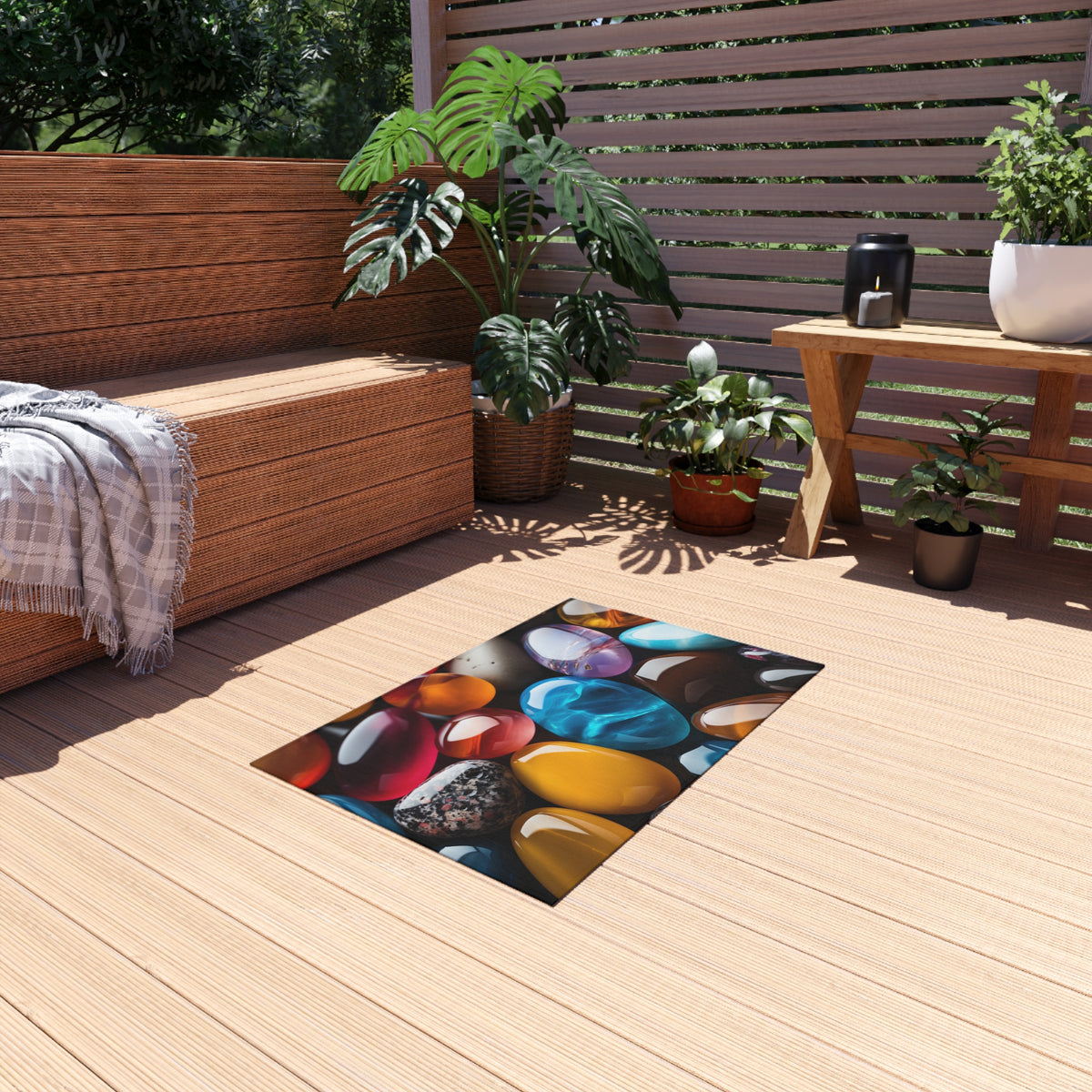 Jewel Pebbles Outdoor Rug – Gemstone Art