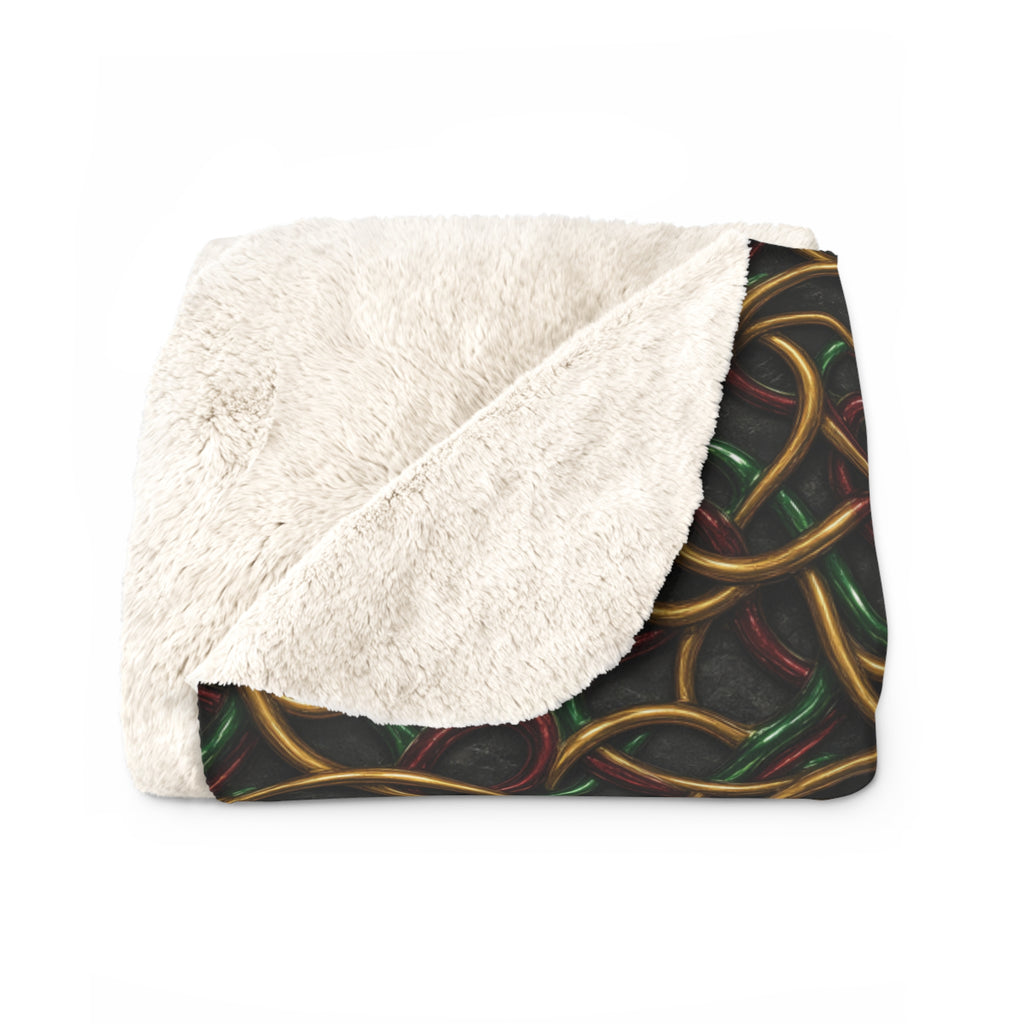 Jewel Metal Weave Sherpa Fleece Blanket – Holographic-Look Metal Pattern