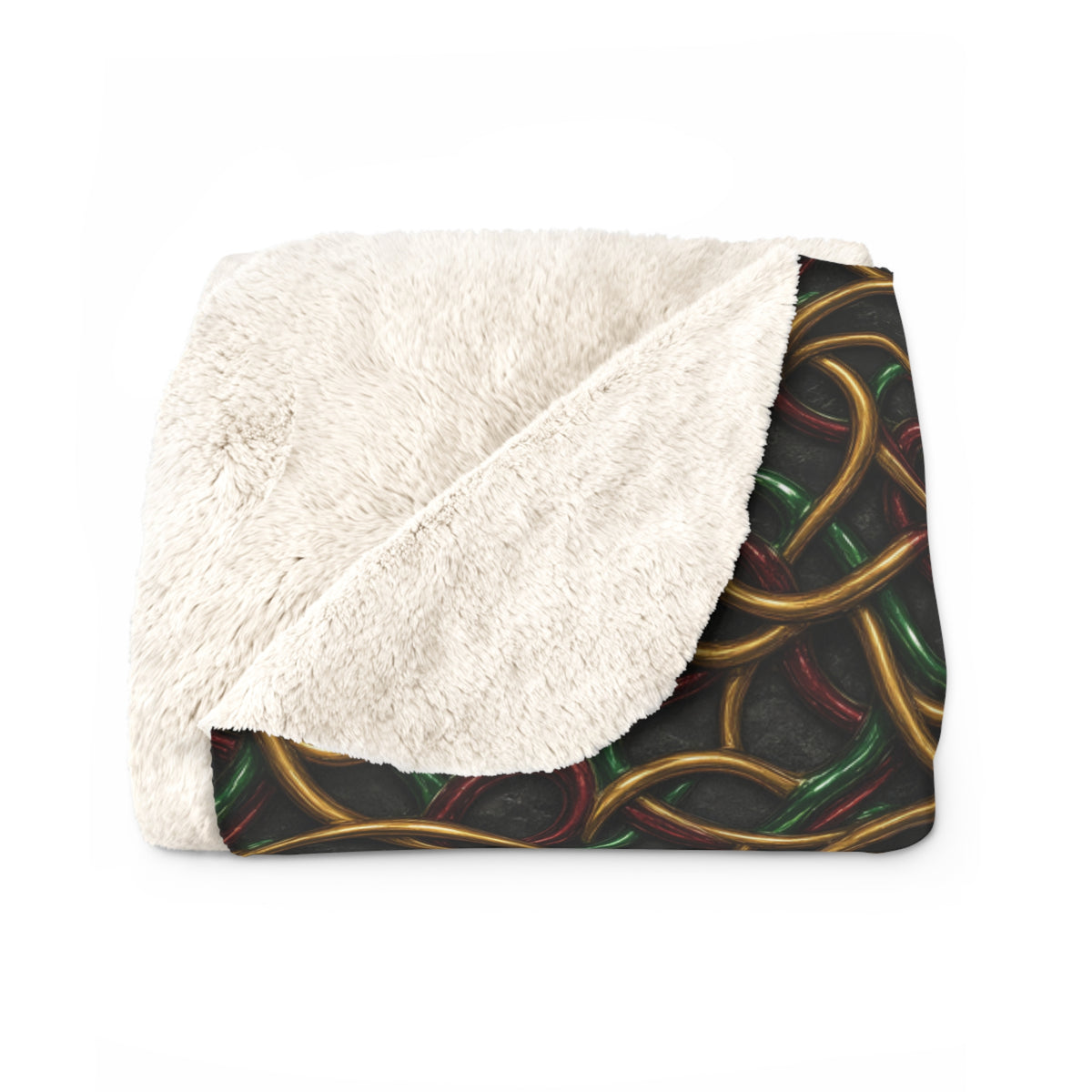 Jewel Metal Weave Sherpa Fleece Blanket – Holographic-Look Metal Pattern