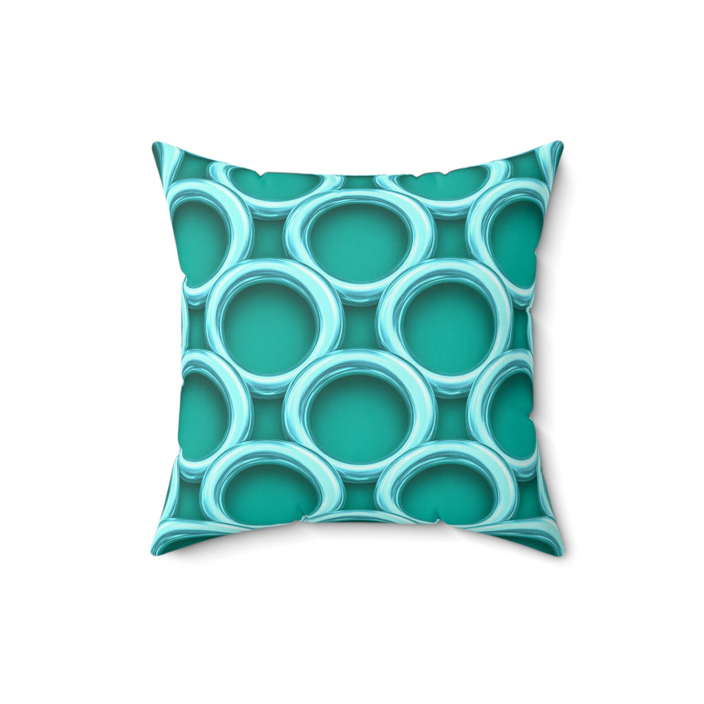 Big Ring Weave Faux Suede Cushion – Peacock Jewel