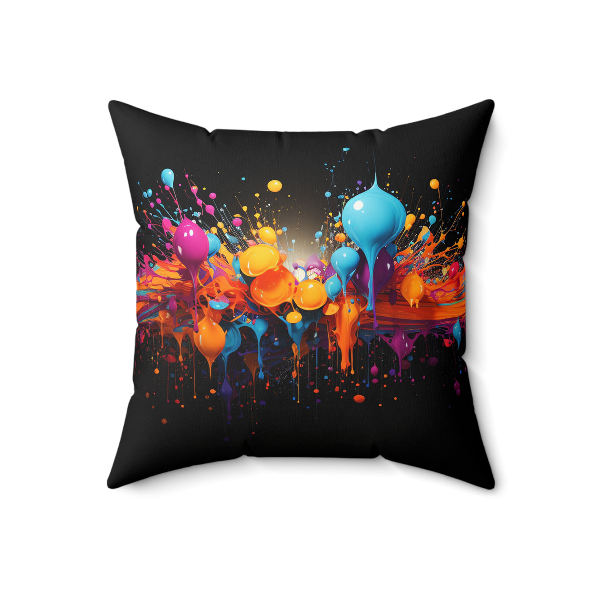 Midnight Paint Explosion Faux Suede Cushion – Splash Art