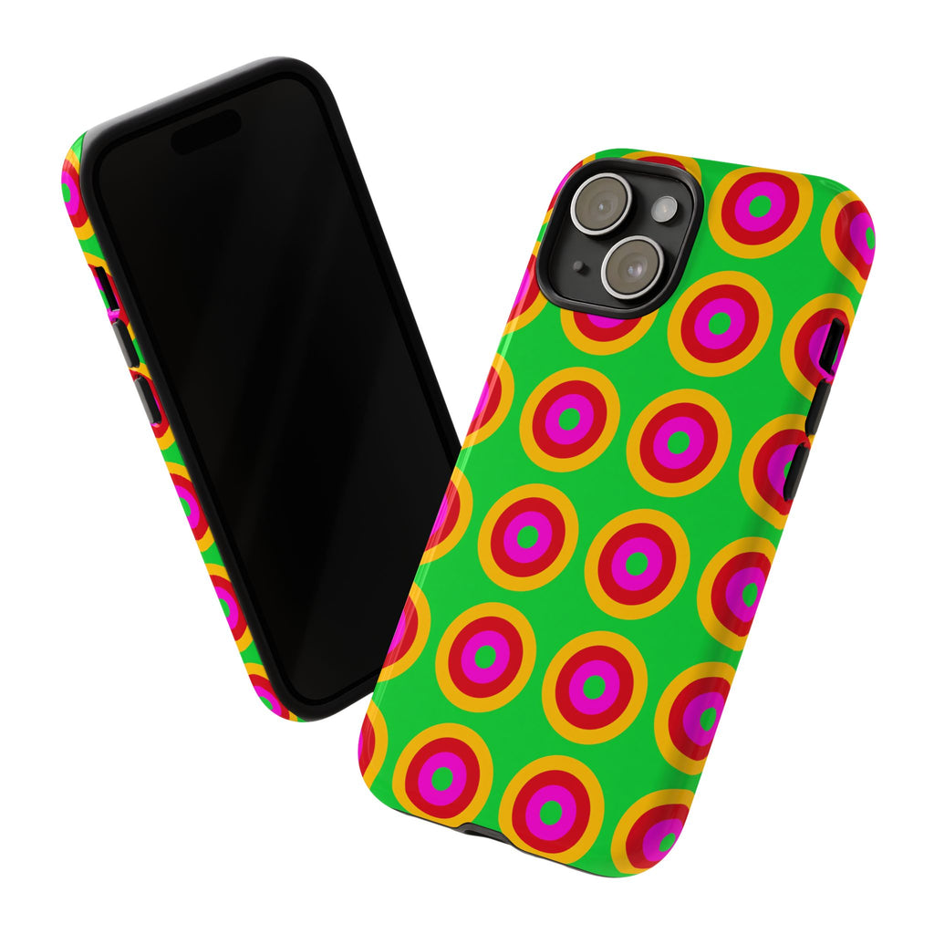 Giant Op-Art Jewel Rings Tough Phone Case – Op-Art Concentric Circles Pattern