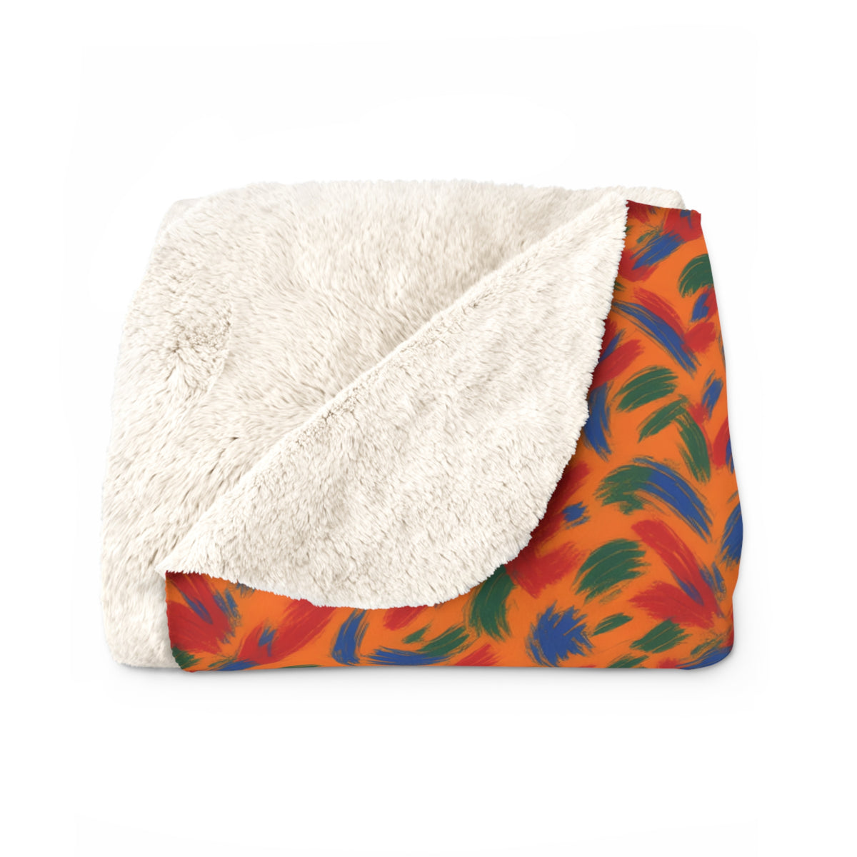 Layered Gesture Scribbles Sherpa Fleece Blanket – Gestural Abstract Pattern