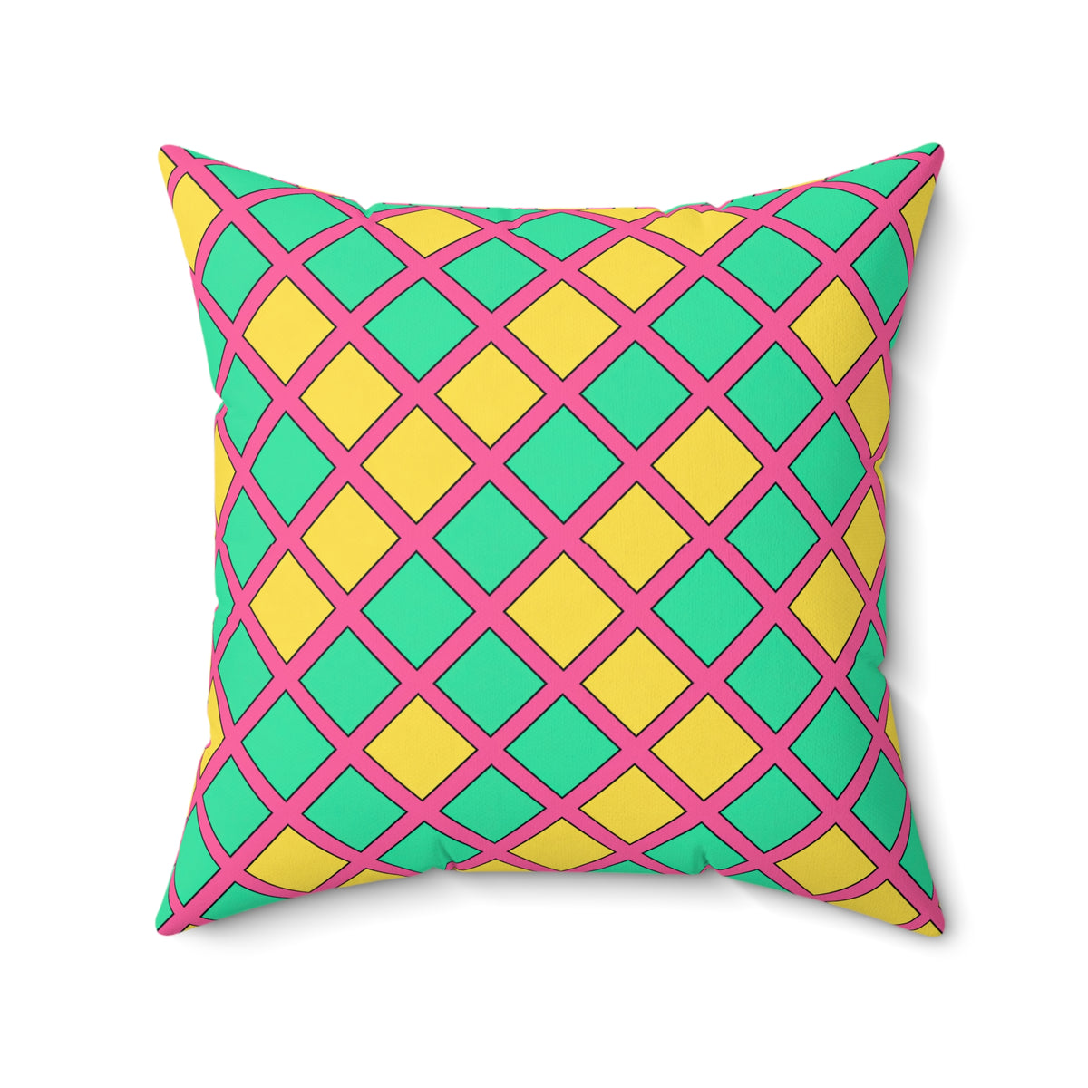 Harlequin Gold Grid Faux Suede Cushion – Candy Christmas