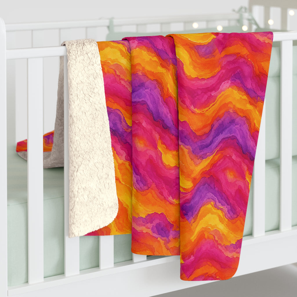 Ombre Wash Bands Sherpa Fleece Blanket – Ombre Wash Pattern