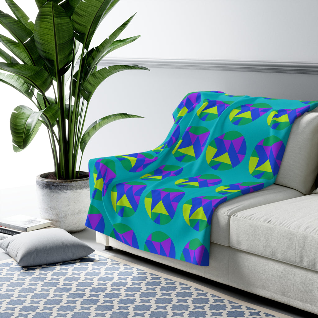 Broken Circle Planes Sherpa Fleece Blanket – Peacock Jewel