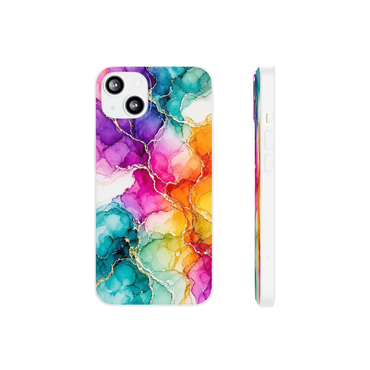Rainbow Alcohol Ink Bloom Flexi Phone Case