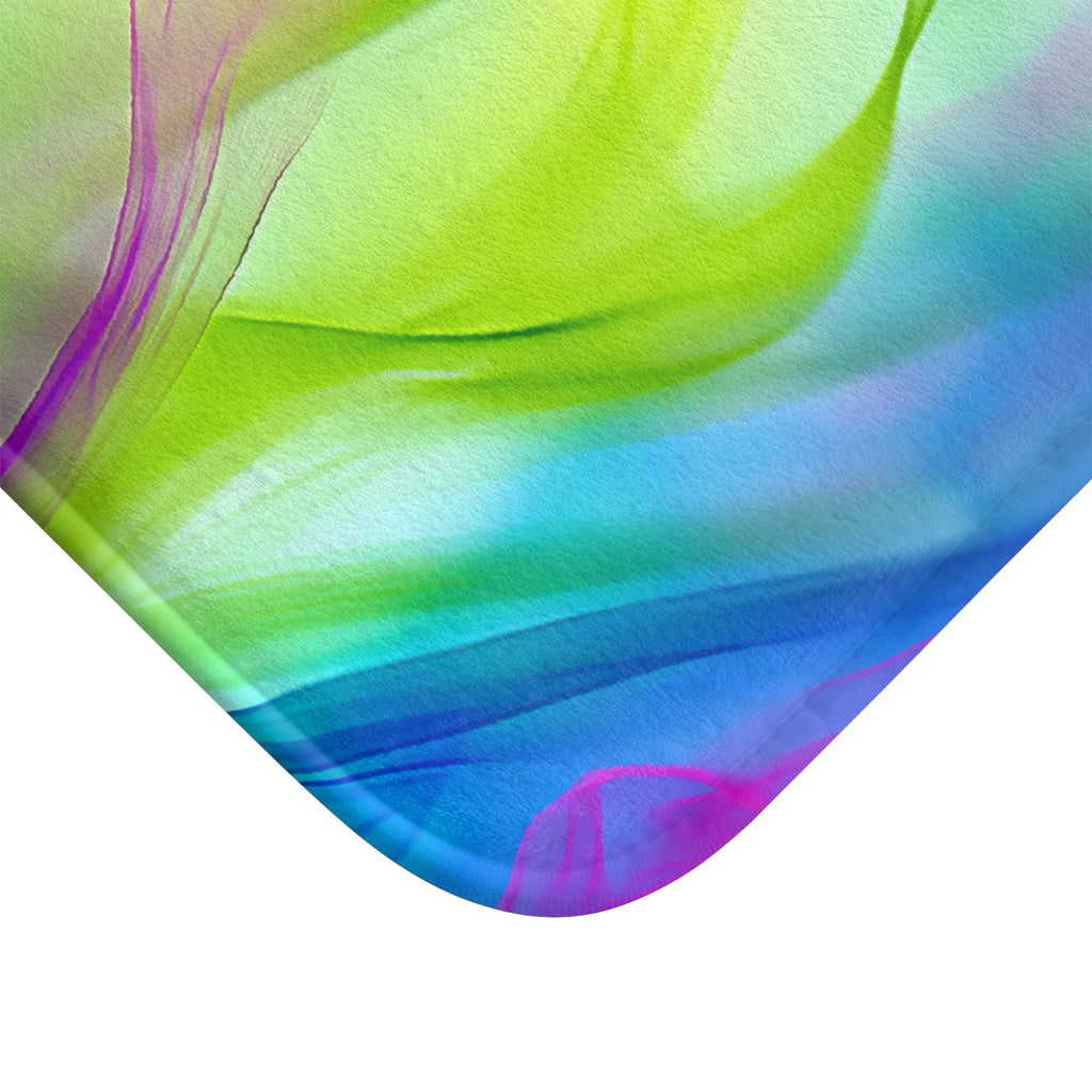 Silk Smoke Waves Bath Mat – Flowing Abstract Art