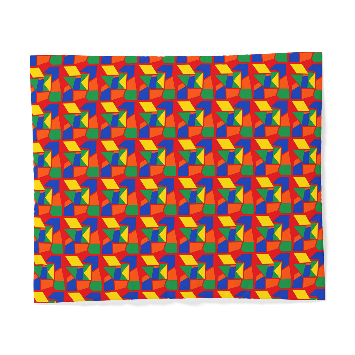 Cubist Block Quilt Cotton Duvet Cover – Cubist Geometric Pattern