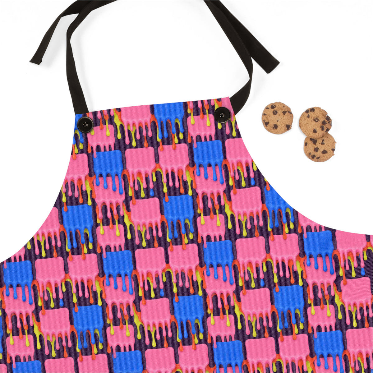 Melting Checkerboard Apron – Psychedelic Op-Art Pattern