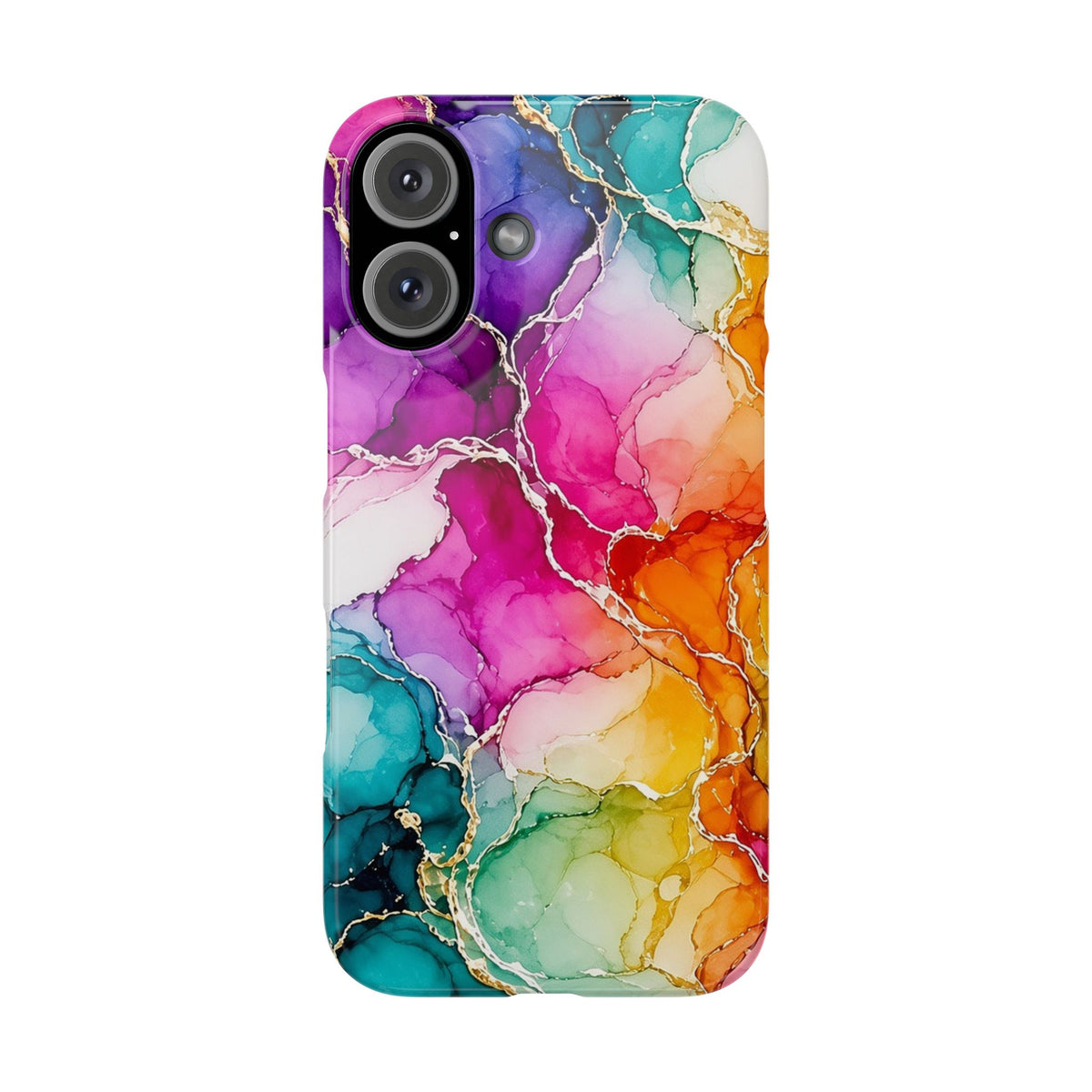 Rainbow Alcohol Ink Bloom Slim Phone Case