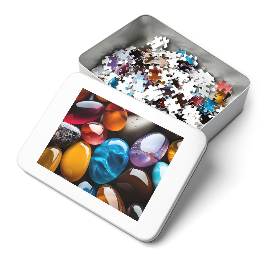 Jewel Pebbles Jigsaw Puzzle with Tin – Gemstone Art
