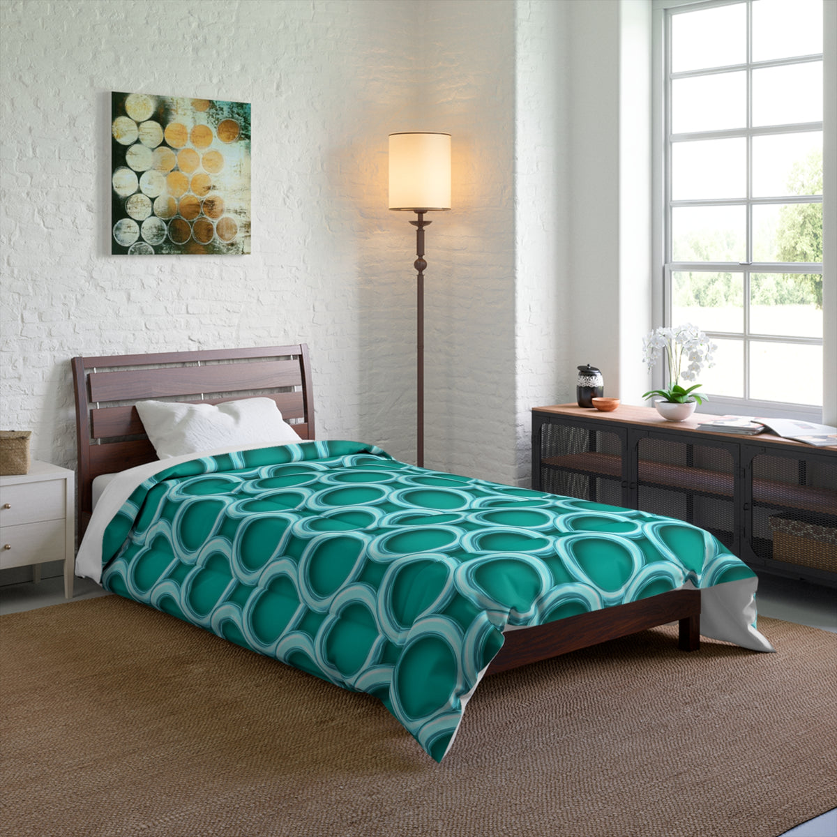 Big Gold Ring Weave Comforter – Peacock Jewel