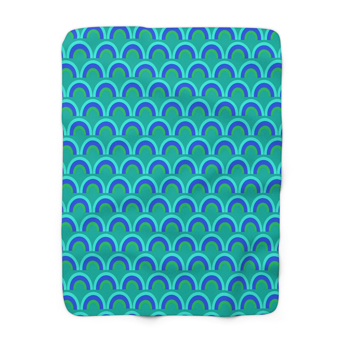 Chromatic Scallop Ripple Sherpa Fleece Blanket – Ocean Jewel