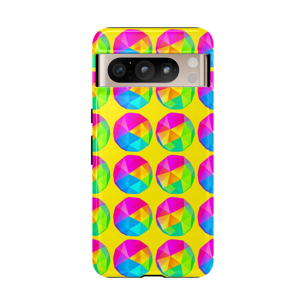 Holo Pebble Prisms Tough Phone Case – Iridescent Geometric Pattern
