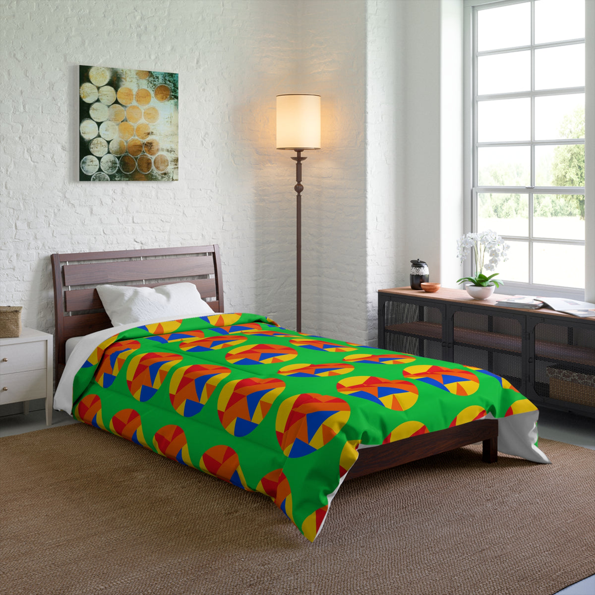 Broken Circle Planes Comforter – Cubist Abstract Pattern