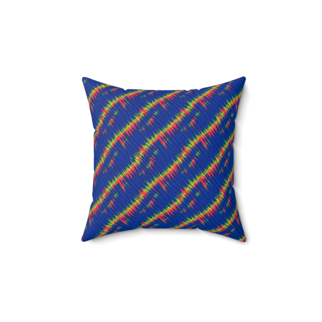 Diagonal Wrap Dye Faux Suede Cushion – Shibori Dye Pattern