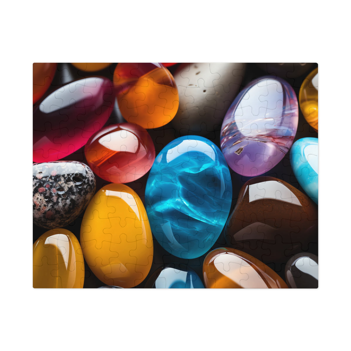 Jewel Pebbles Jigsaw Puzzle with Tin – Gemstone Art