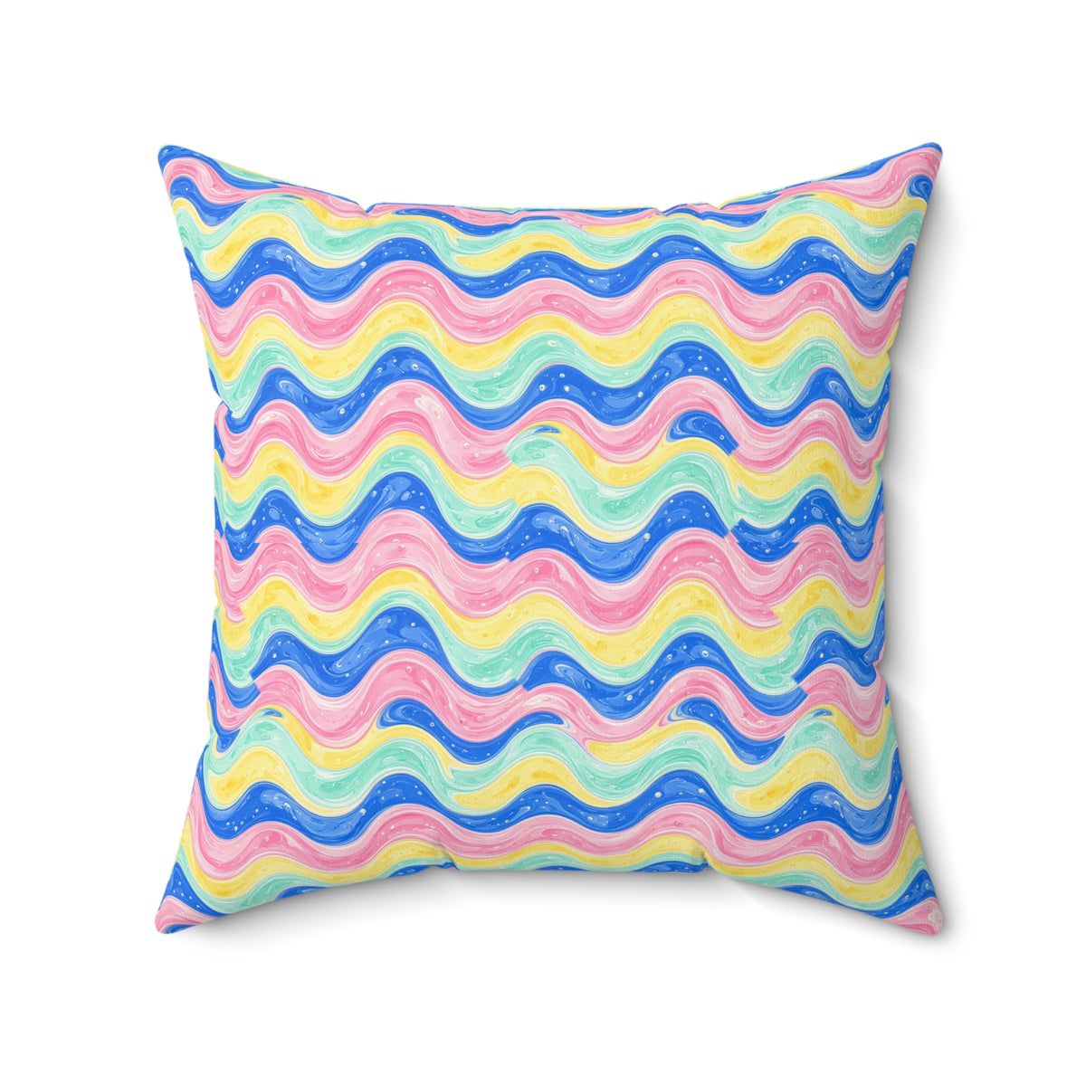 Icing Drip Waves Faux Suede Cushion – Candy Fluid Art Pattern