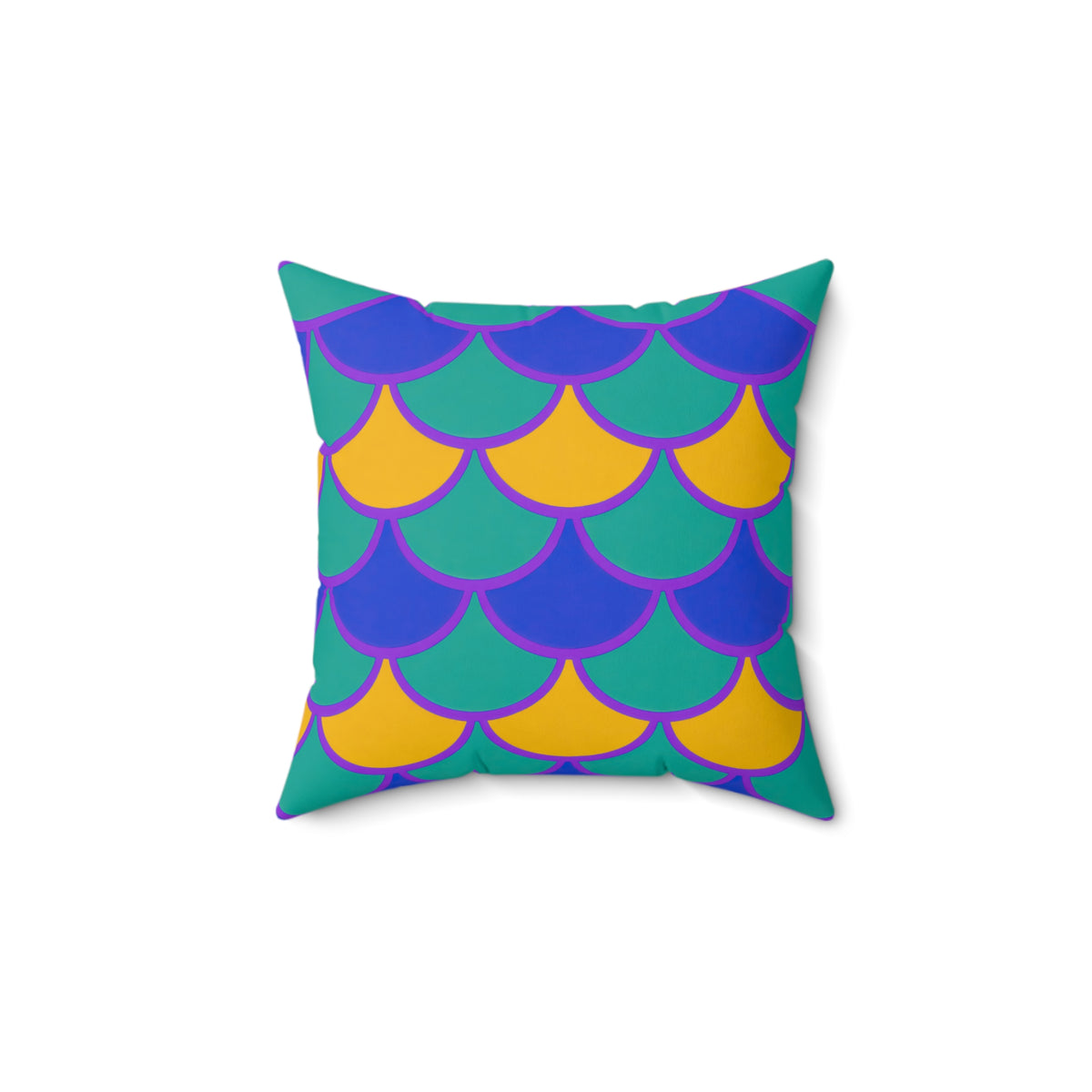 Big Jewel Scales II Faux Suede Cushion – Peacock Jewel
