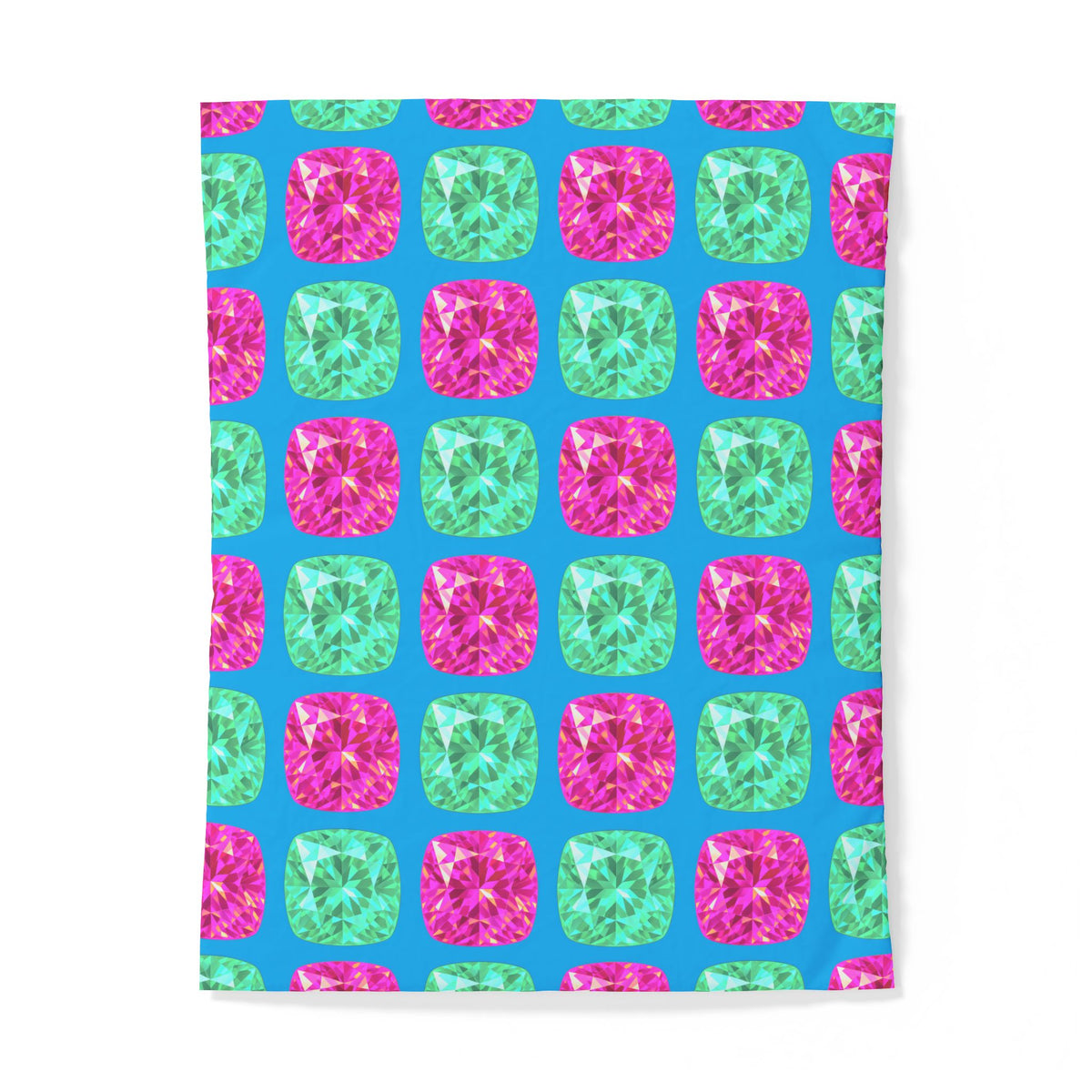 Giant Cut Gem Grid Cotton Duvet Cover – Ice Jewel