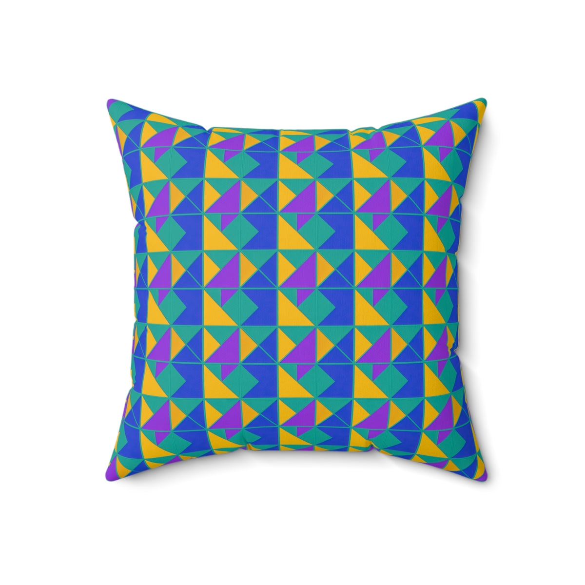 Jewel Block Quilt Faux Suede Cushion – Peacock Jewel