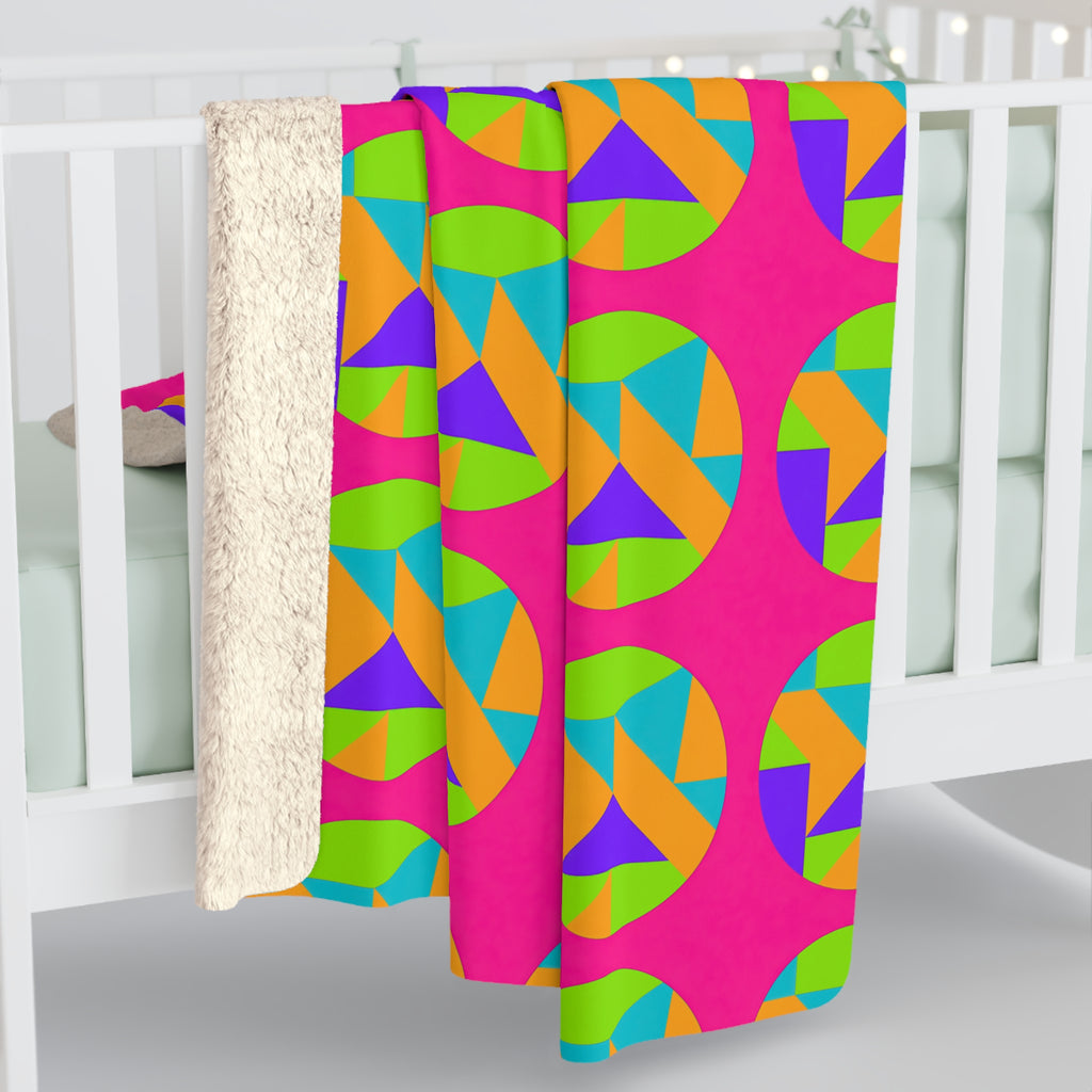 Broken Circle Planes Sherpa Fleece Blanket – Tropical Punch