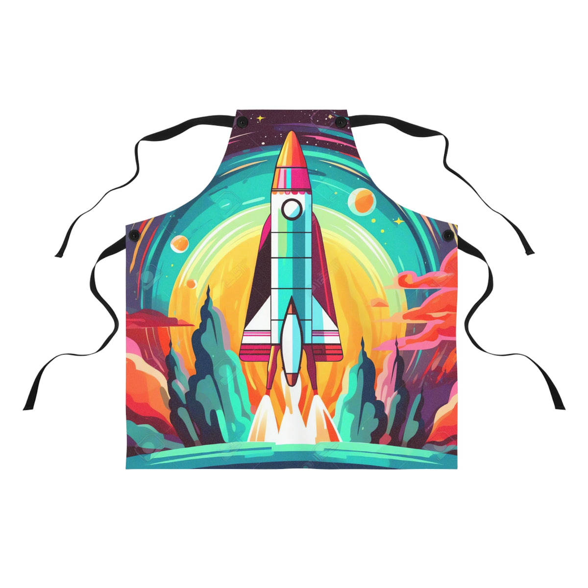 Retro Rocket Launch Apron – Retro Space Art