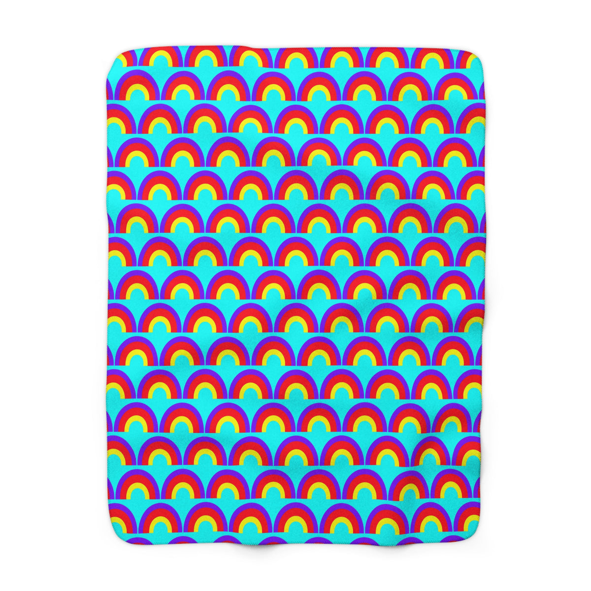Chromatic Scallop Ripple Sherpa Fleece Blanket – Op-Art Scallops Pattern